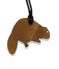 Pendentif en bois Castor