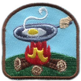 Badge de camp cuisson au feu de camp