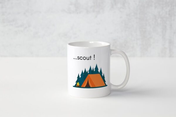 Tasse blanche à l'effigie scoute