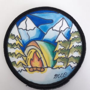 Badge de camp camping d'hiver