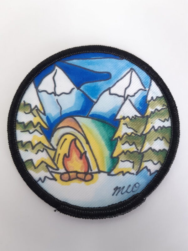 Badge de camp camping d'hiver