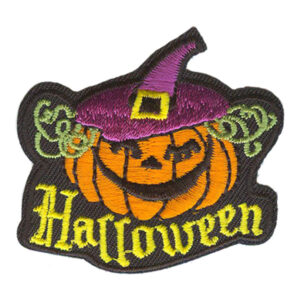 Badge Halloween citrouille sorcière
