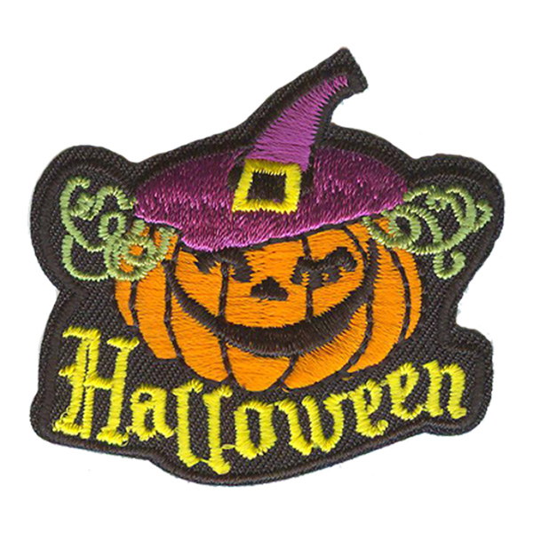 Badge Halloween citrouille sorcière