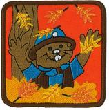 badge de camp CASTOR FEUILLES D'AUTOMNE