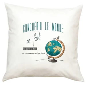 Coussin conquérir le monde Sarah Concept