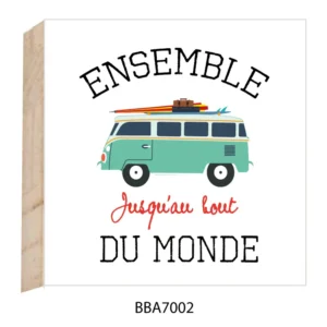Plaque de bois bout du monde Sarah Concept