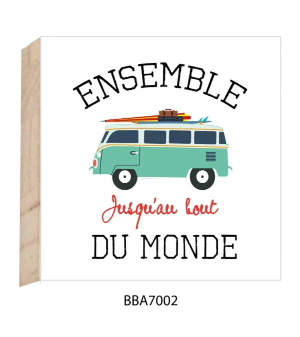 Plaque de bois bout du monde Sarah Concept