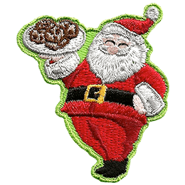Badge de Père noël avec des biscuits
